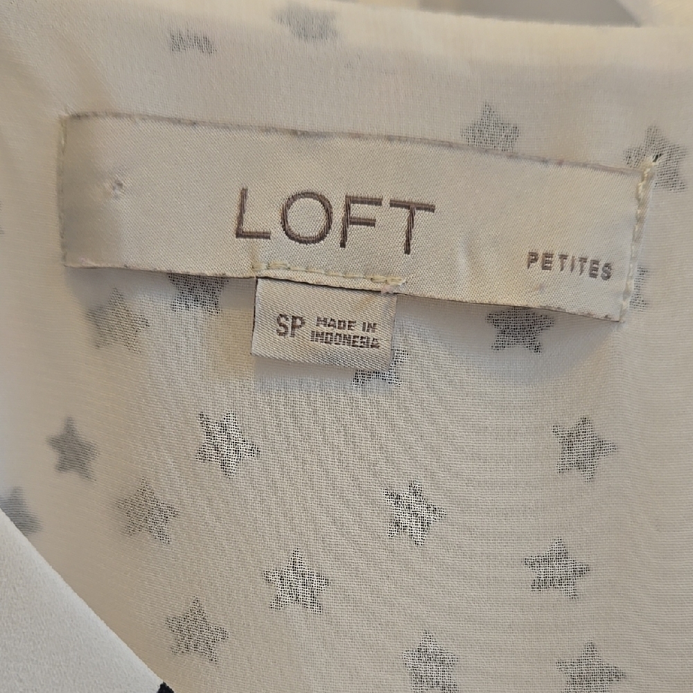 LOFT Black and White Relaxed Sleeveless Tank Top - Picture 2 of 4